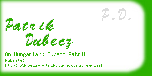 patrik dubecz business card